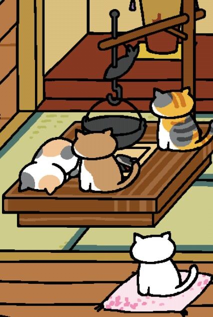 ねこあつめ 最近飽きてきてもーそろそろ辞めようかなと思ったところにこのシチュエーションきて面白かったから引き続きやってみる事にした 色んなシチュエーション納めたいわ 猫集めちゃった