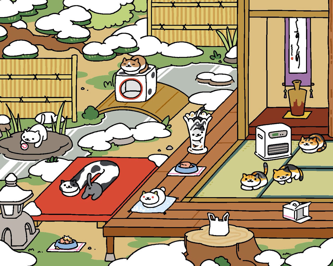 ねこあつめ グッズの色統一に嵌ってる なかなか満員にならないけど 猫集めちゃった