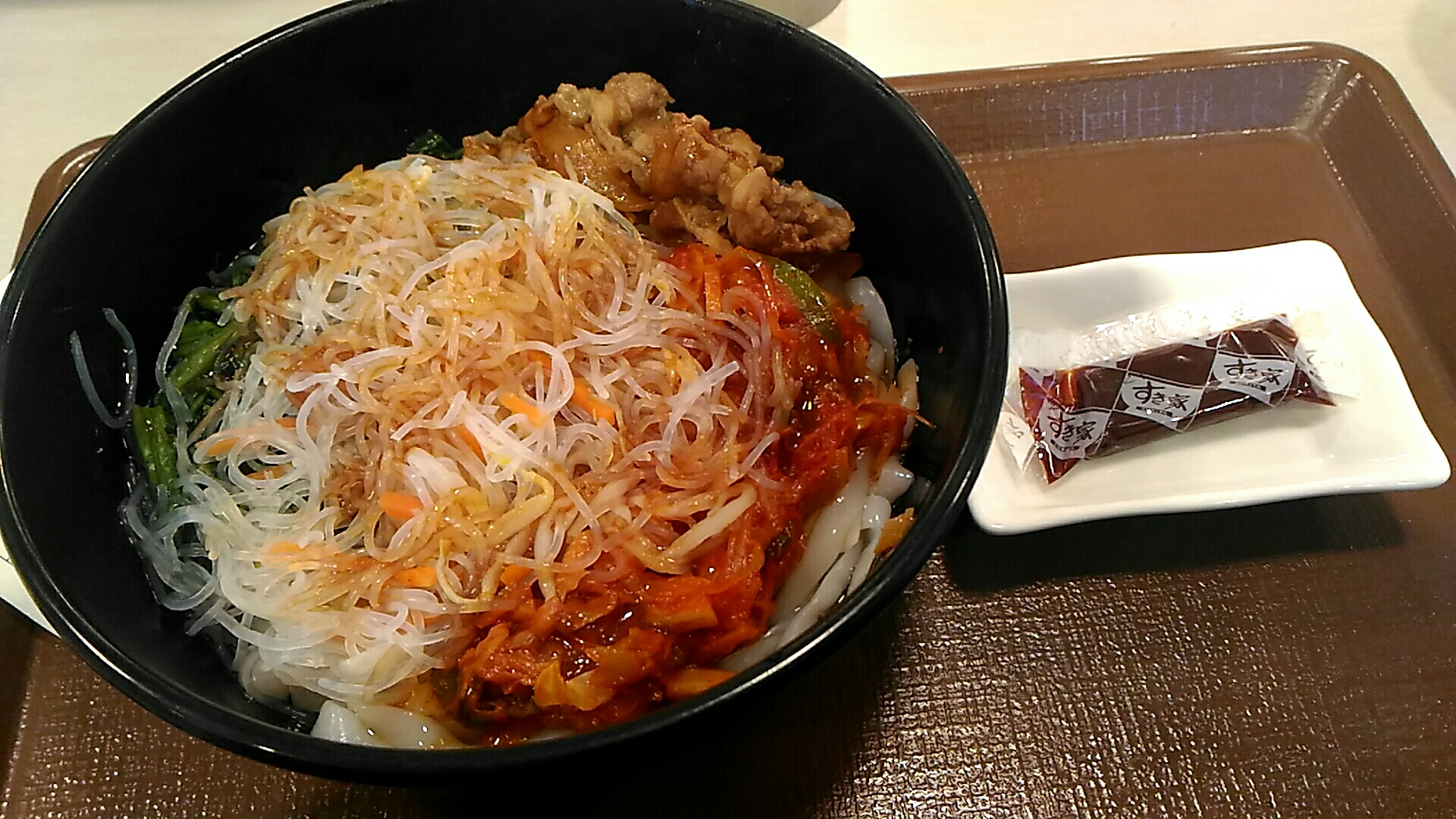 すき家の低糖質 ロカボ牛ビビン麺を食べてみたよ 僕と磁石と乾電池