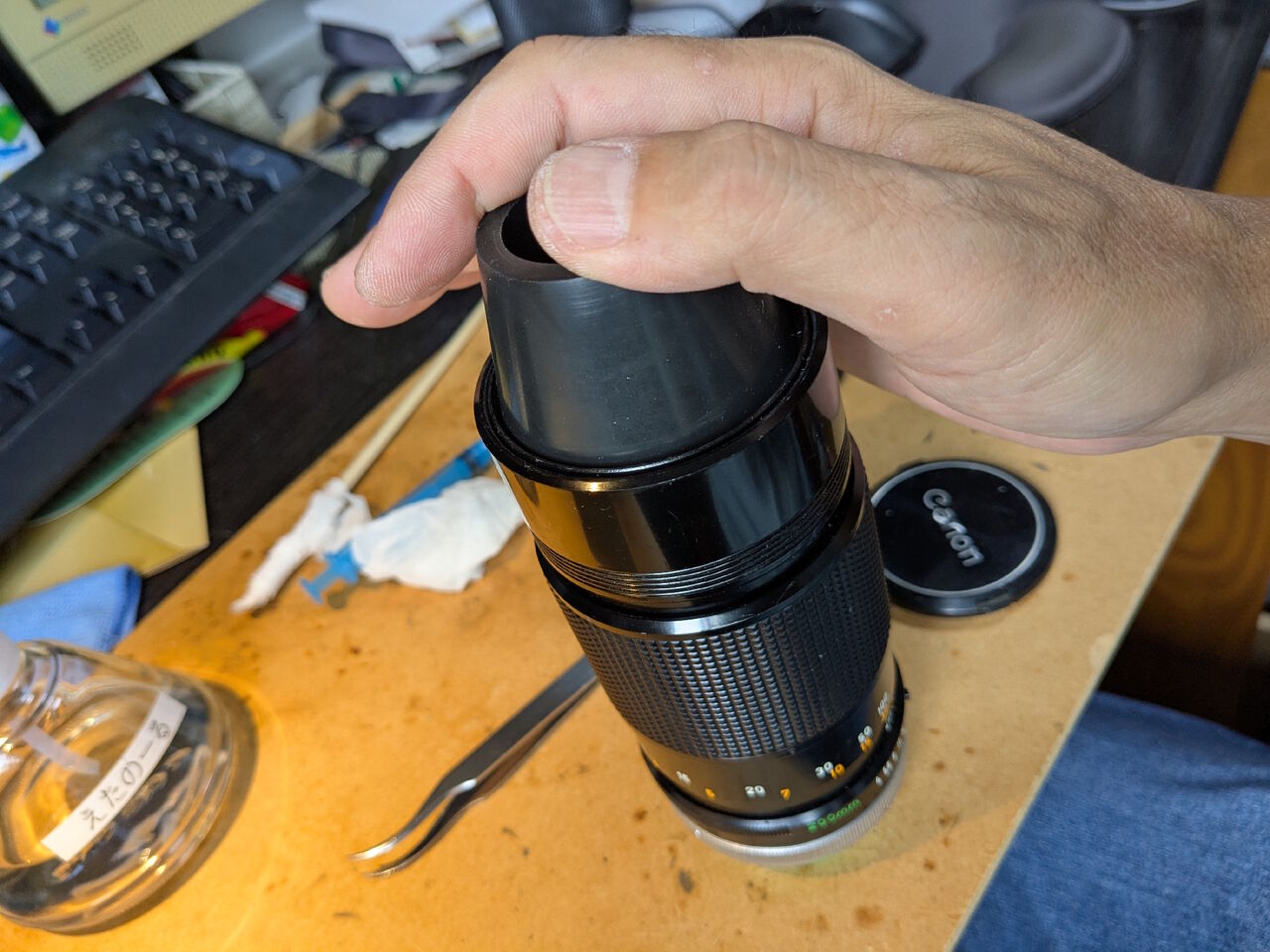 Canon FD 200mm F4を掃除する : ねこめしのジャンクカメラ