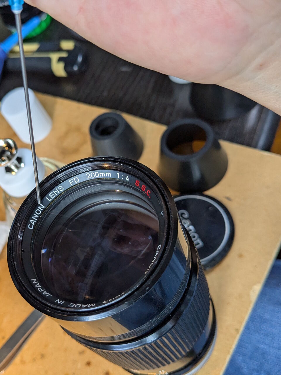 Canon FD 200mm F4を掃除する : ねこめしのジャンクカメラ
