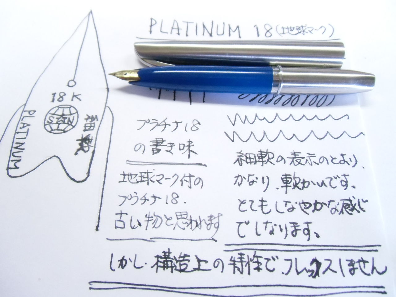PLATINUM 18 (地球儀マーク）＜細軟＞ : 万年筆おやじの備忘録