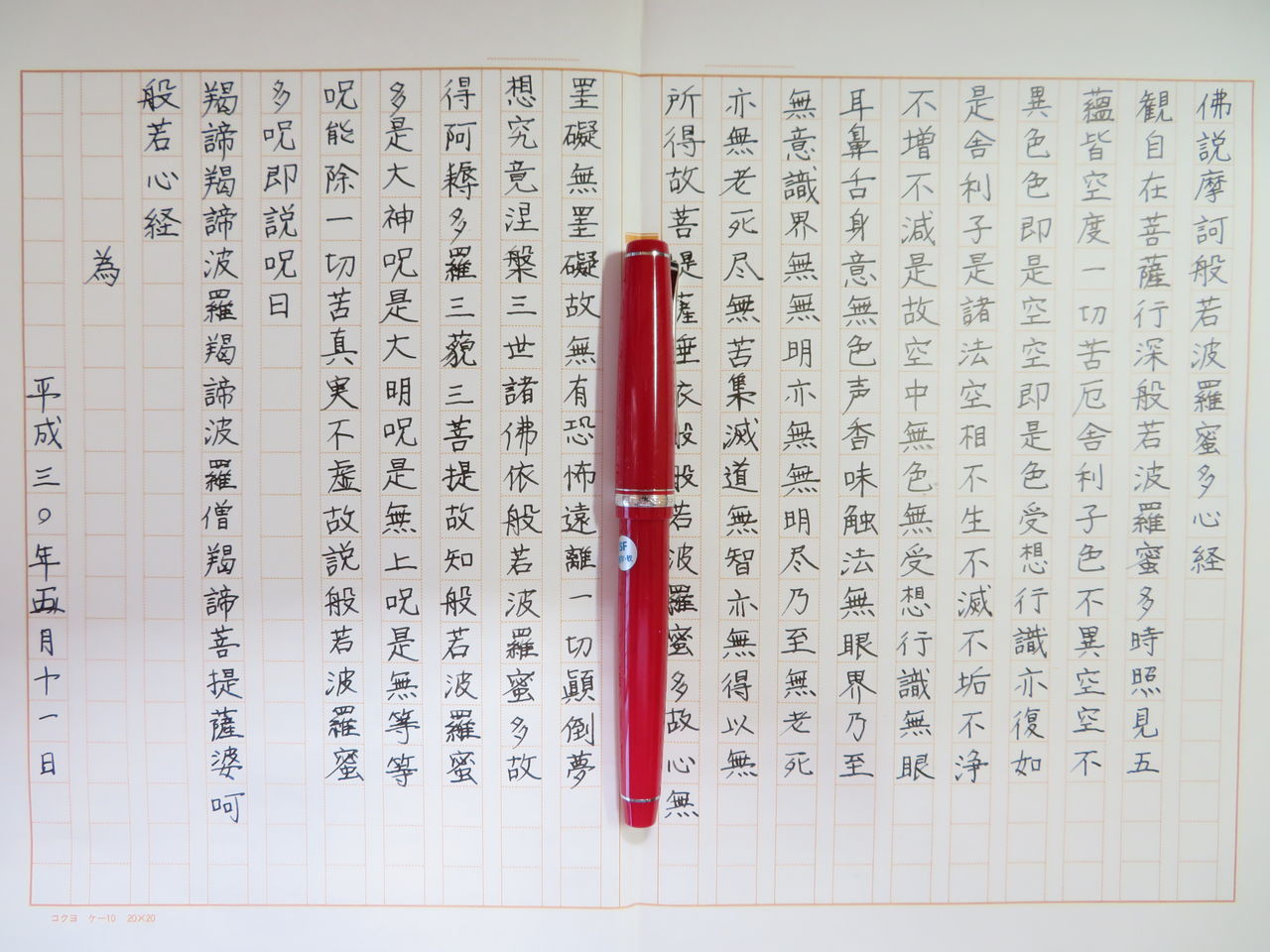 般若心経の写経するなら パイロット・エラボー⑤ : 万年筆おやじの備忘録