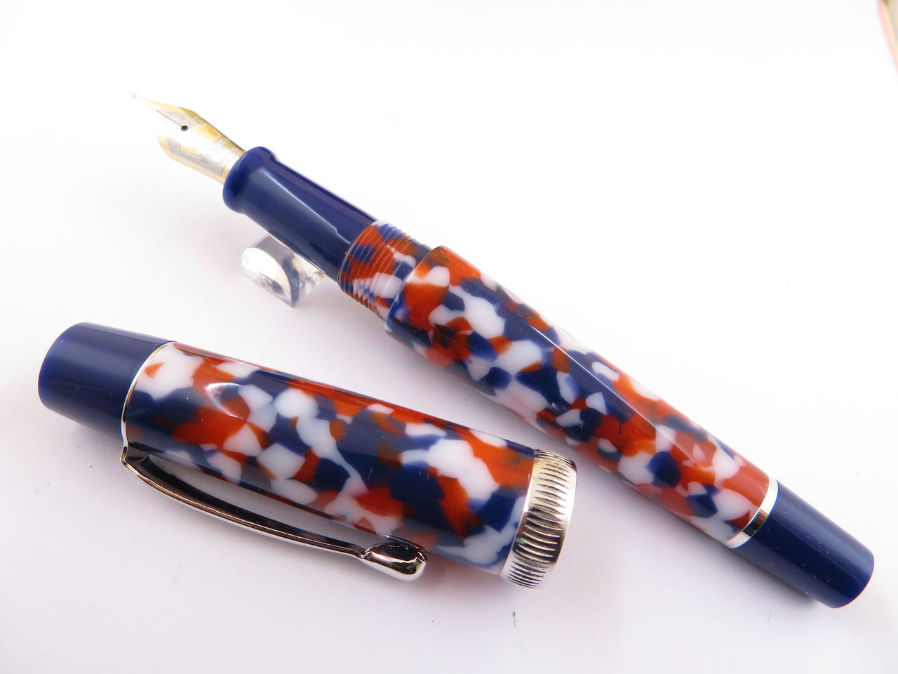 BEXLEY 青いマーブル万年筆 M JAPAN BLUE 万年筆 中字【M】