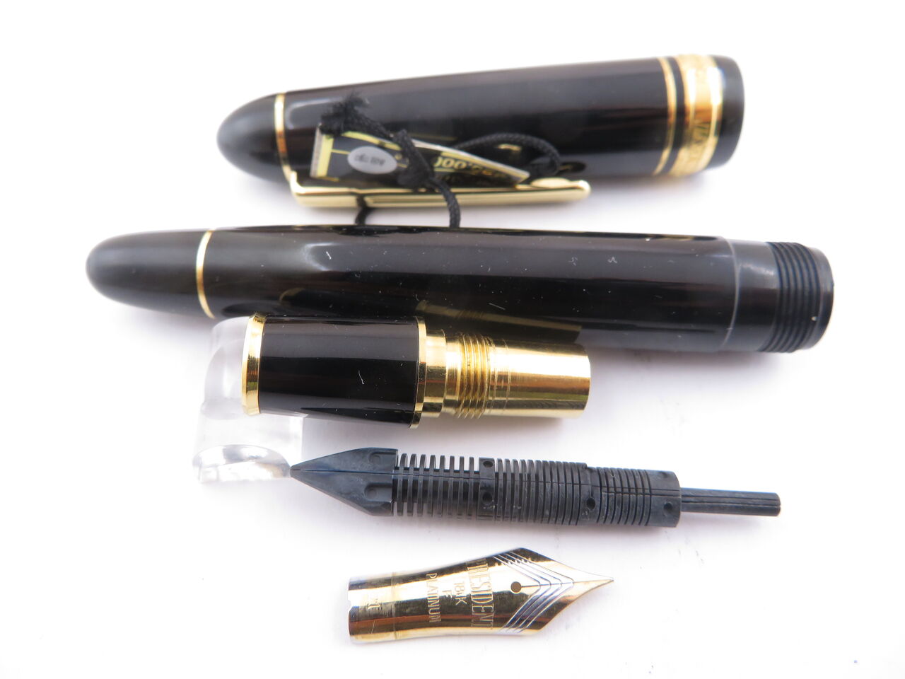 050 オーバーホール済み 万年筆 PLATINUM プレジデント 18k