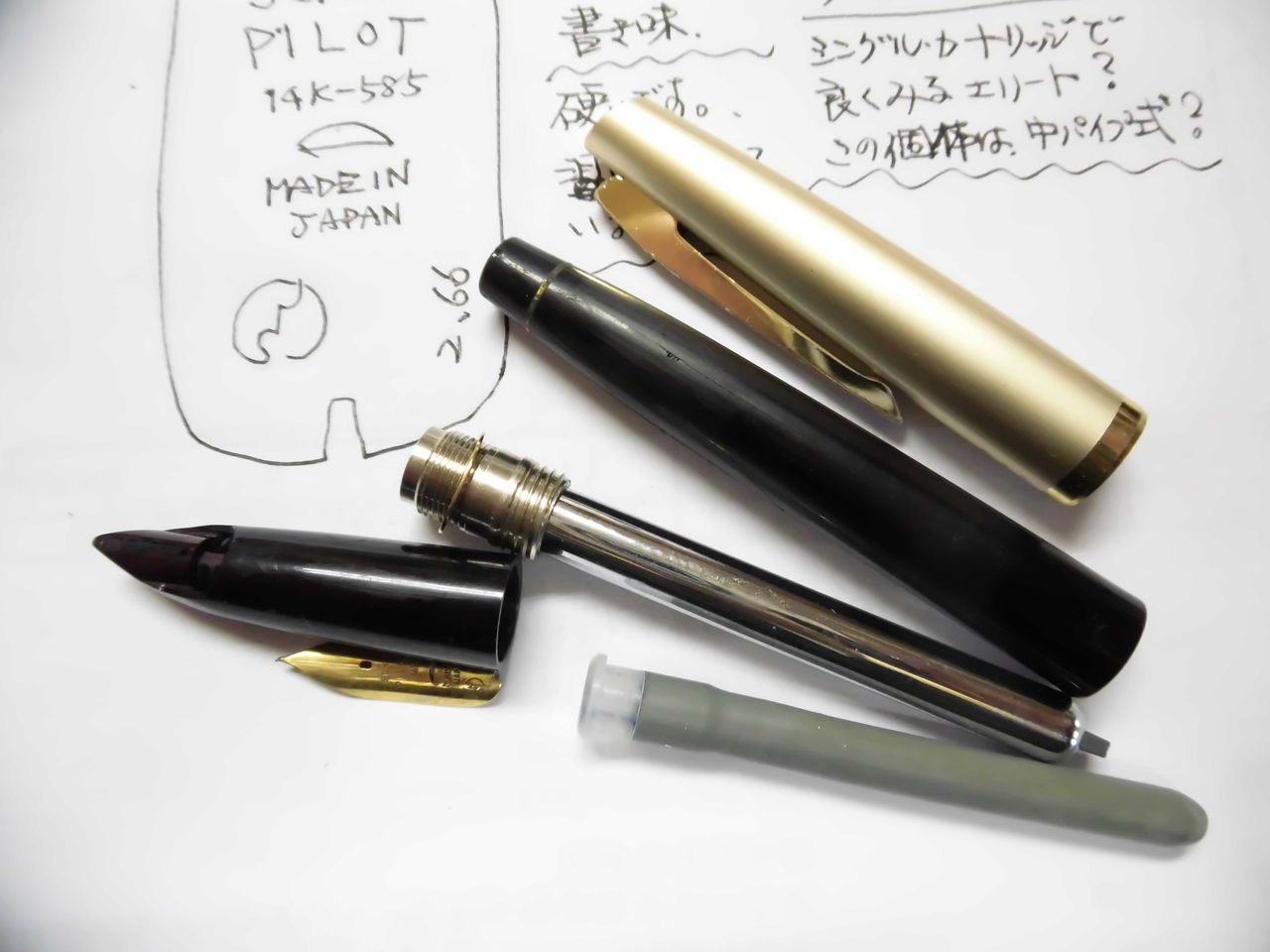 PILOT] テコ式 万年筆 14K 6号ニブ 特殊 文房具・事務用品