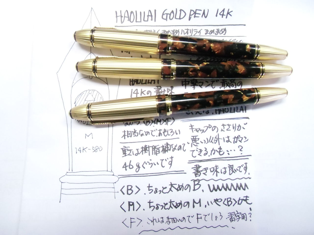 超高額中華マンシリーズ」HAOLILAI GOLD PEN 14K : 万年筆おやじの備忘録