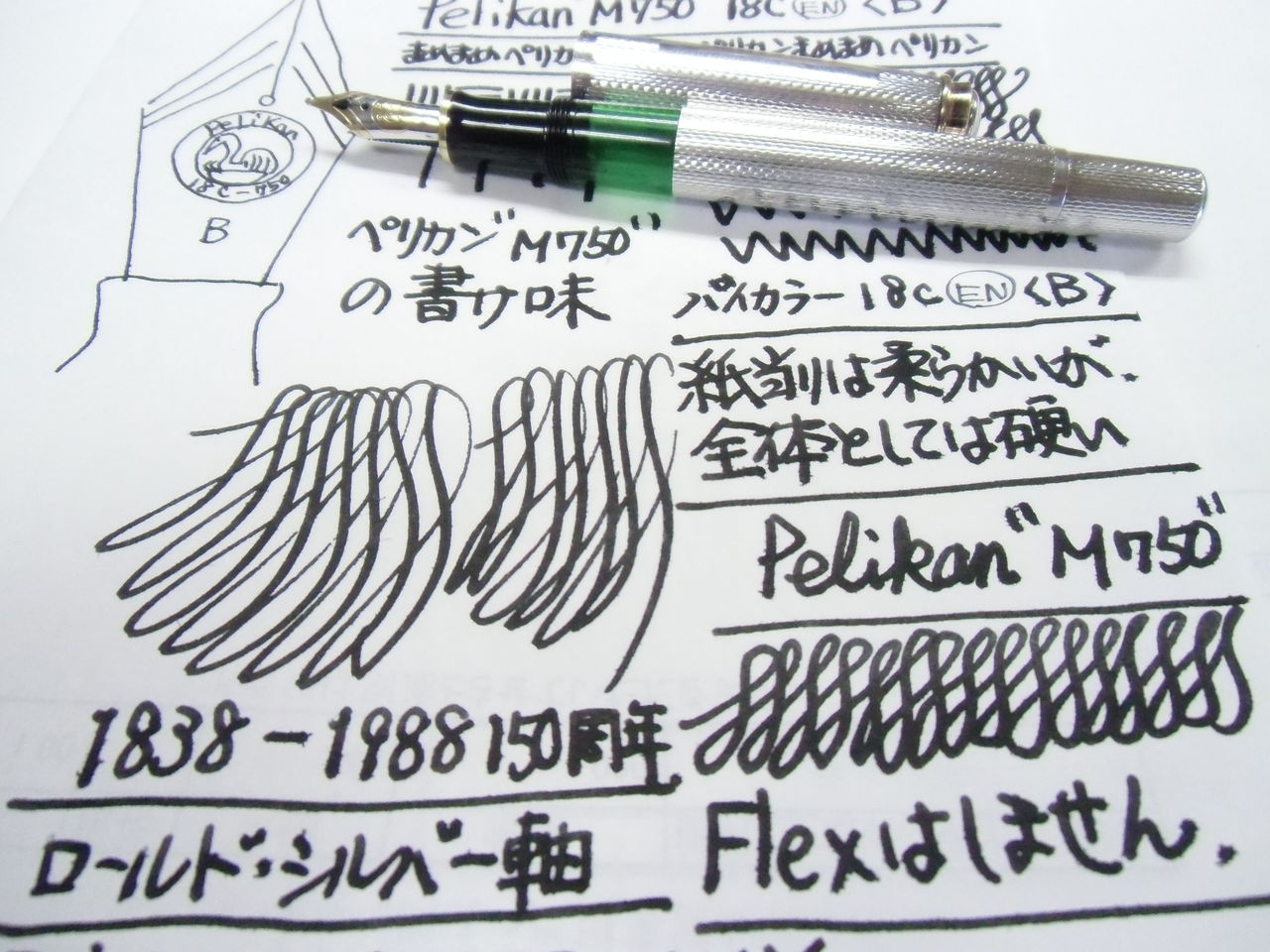 ペリカン PELIKAN 万年筆 18C M750 ヴィンテージ シルバー軸