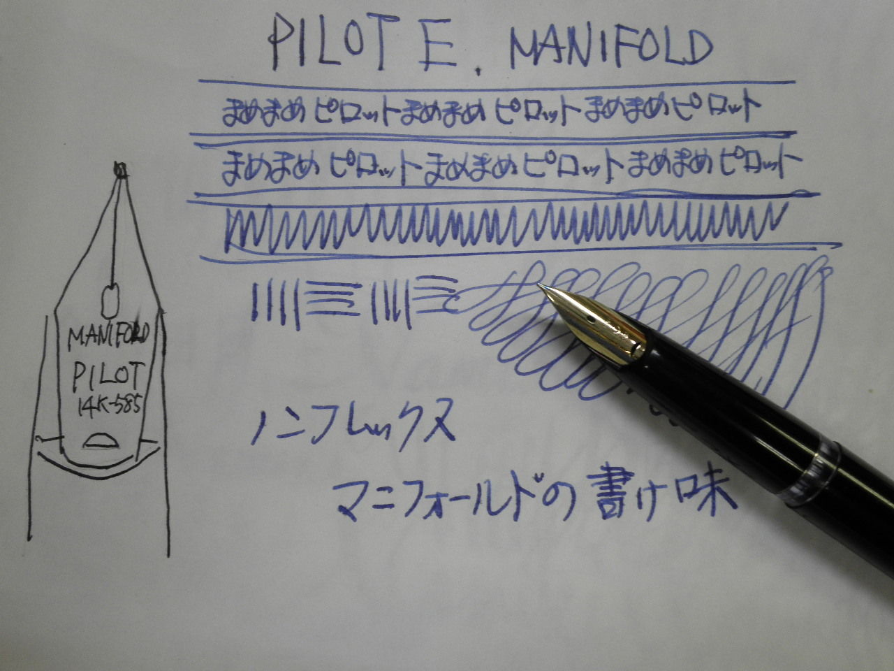 複写実験（5枚限定）とPILOT エリート Manifoldの書け味 : 万年筆