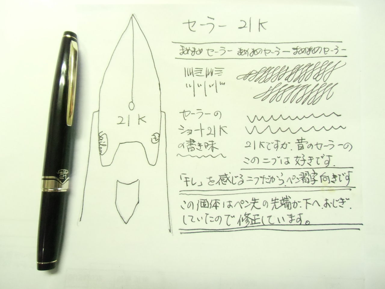 575 オーバーホール済み 万年筆 SAILOR ショート象嵌 21k - メルカリ