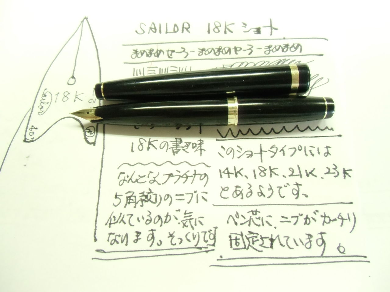 SAILOR ショート 18K 完全分解 : 万年筆おやじの備忘録
