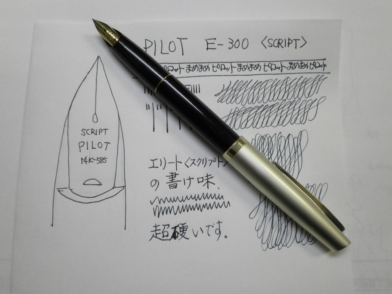 美品’70年頃◆パイロット E-300 14K-585 ＜SCRIPT＞脚本用 PILOT E-300 14K-585 <SCRIPT> : 万年筆おやじの備忘録