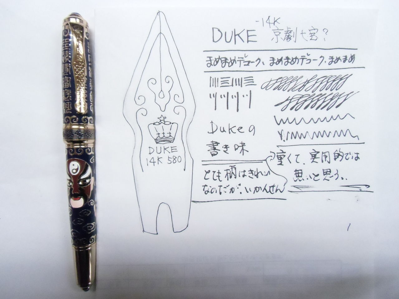 DUKE万年筆　京劇七宝　オペラ 高額中華マンシリーズ」DUKE (京劇七宝焼風） 14K : 万年筆おやじの備忘録