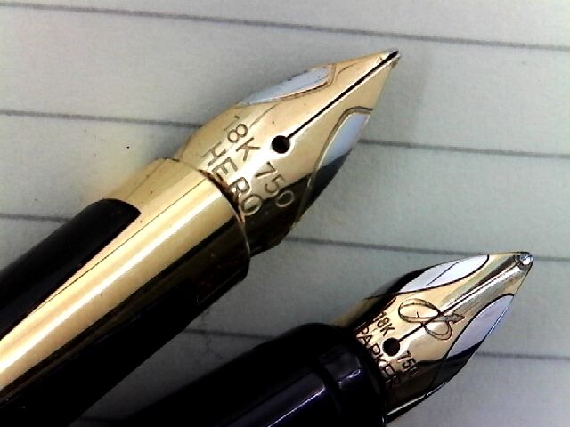 英雄 HERO 172 18K-750 VS PARKER Ellipse : 万年筆おやじの備忘録