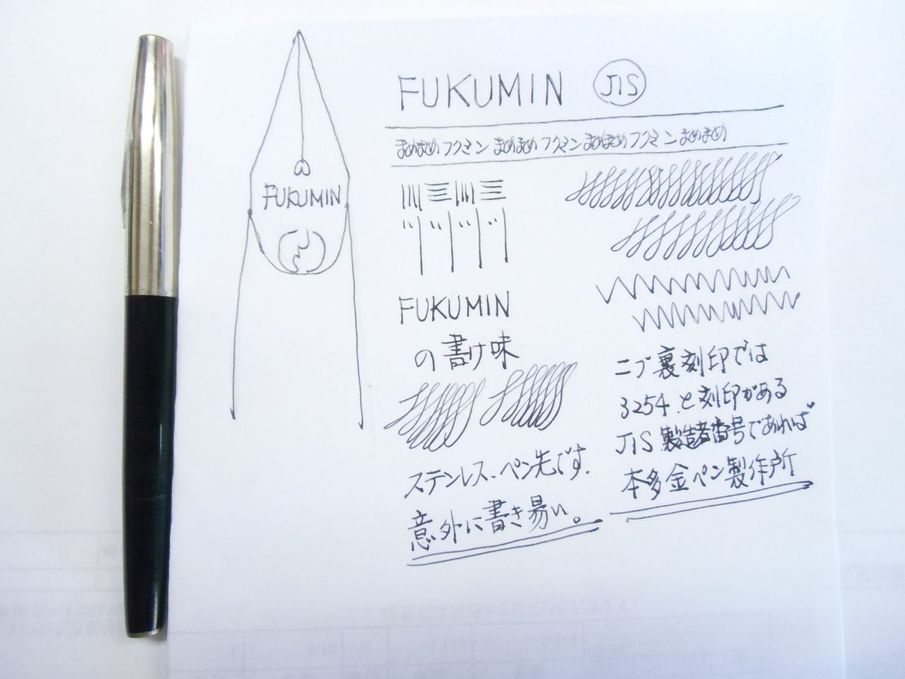 正体不明 FUKUMIN JIS : 万年筆おやじの備忘録