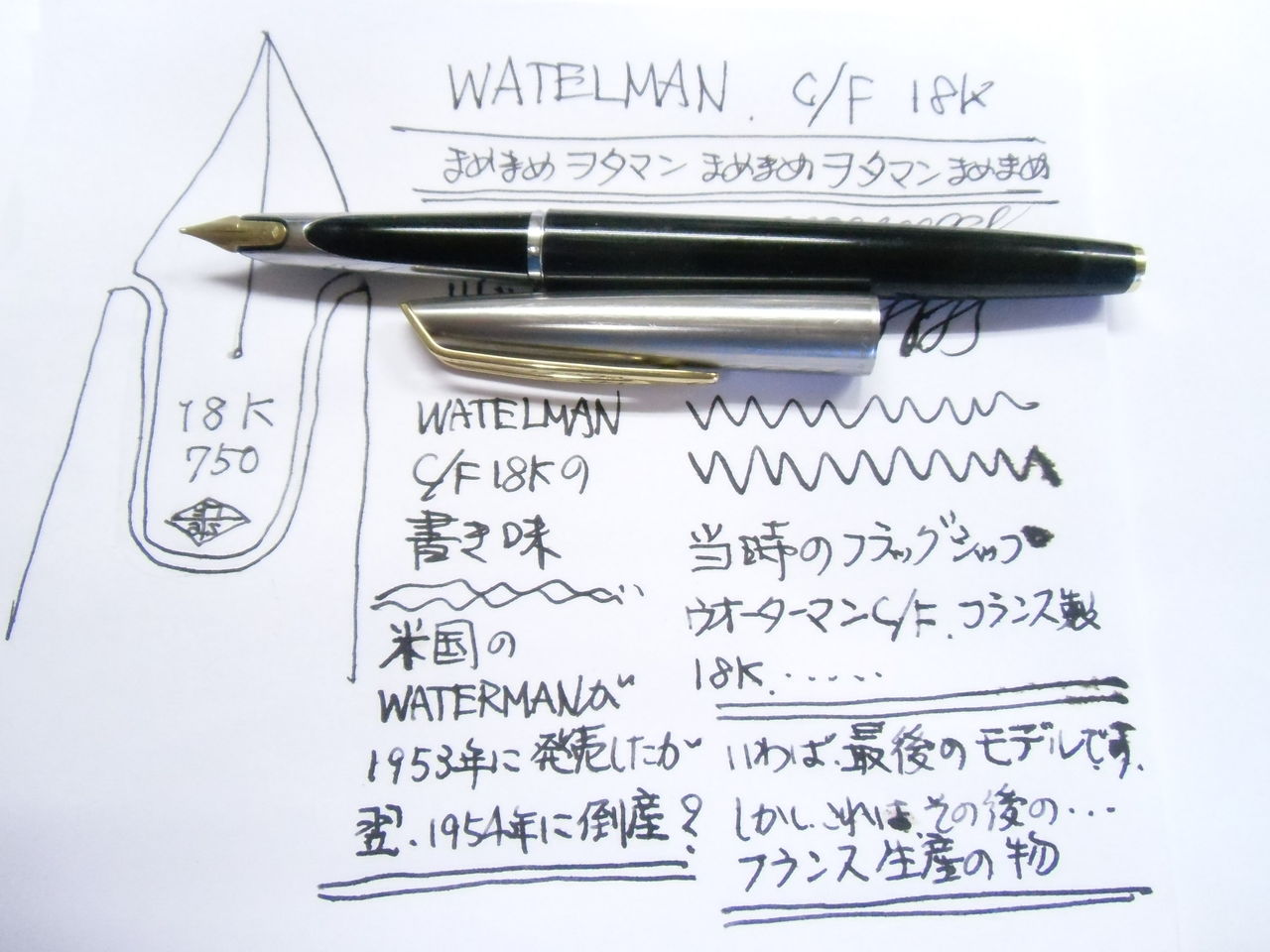 WATERMAN C/F 18K : 万年筆おやじの備忘録 WATERMAN C/F 18K : 万年筆おやじの備忘録