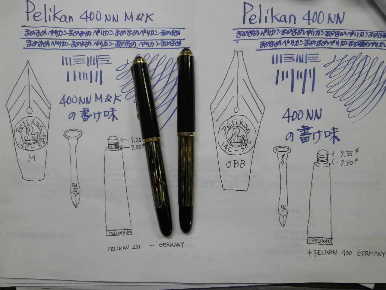 PELIKAN NN M&K 徹底比較その1 : 万年筆おやじの備忘録