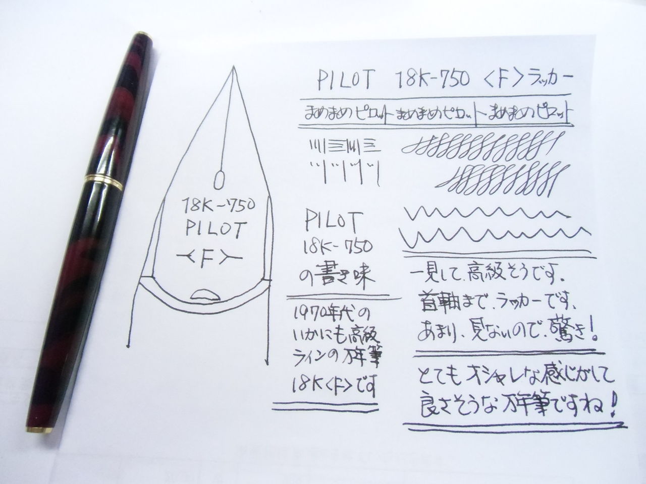 PILOT 18K-750 ＜F＞首軸までラッカー塗装 : 万年筆おやじの備忘録