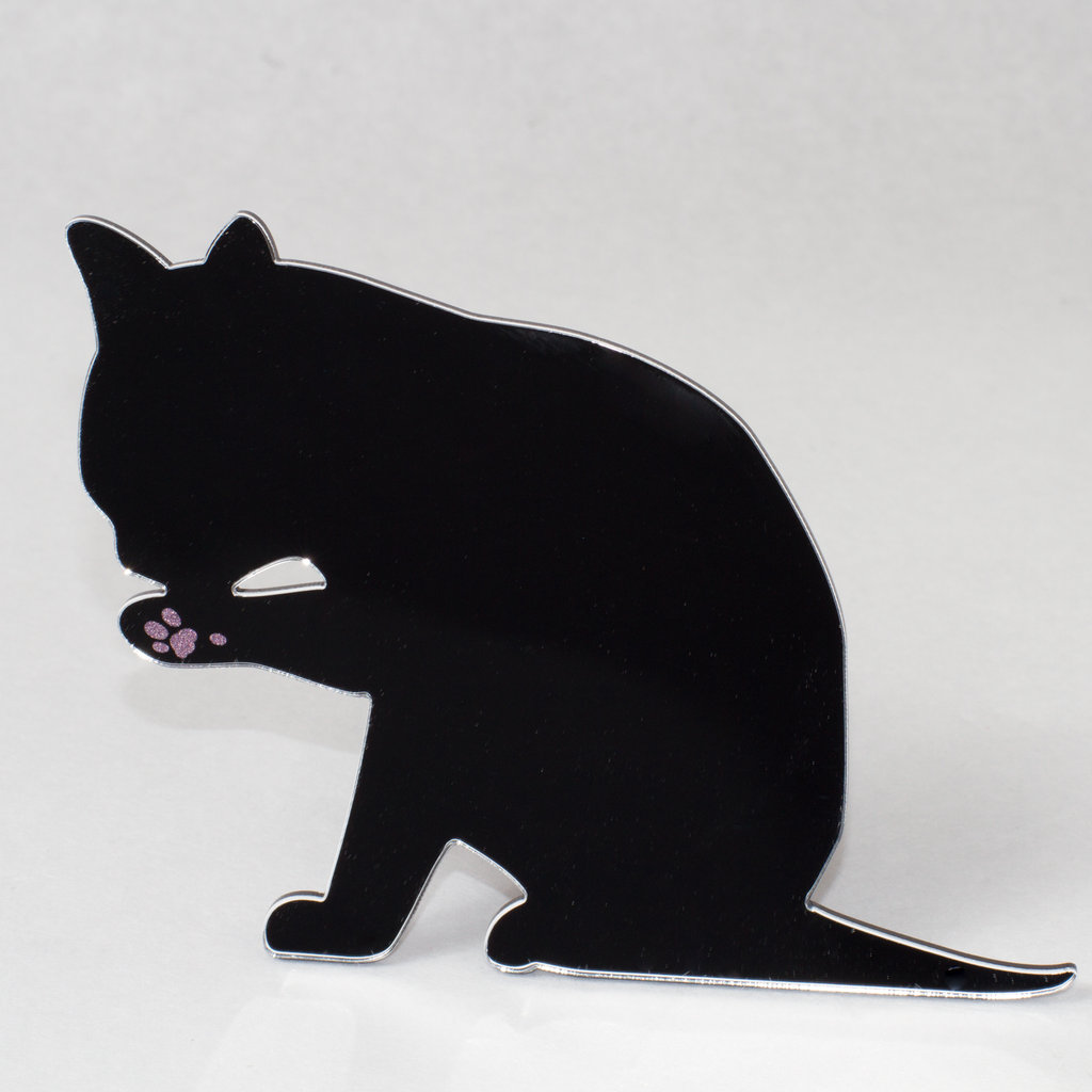 猫のシルエットミラー 子猫 猫雑貨 Nekoya