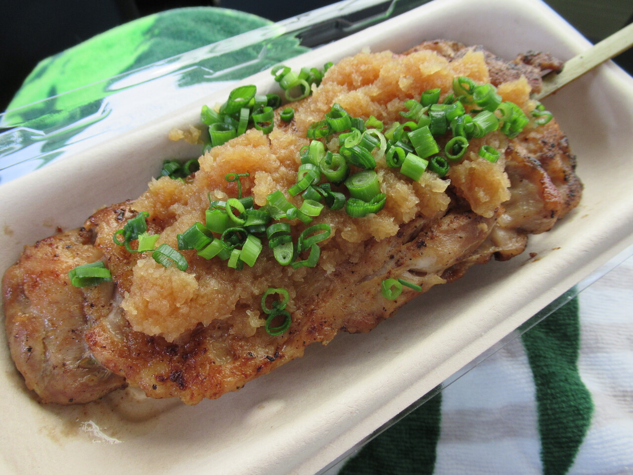 西武ドーム 大鶏串の中島 大鶏串 おろしポン酢 500 うずらのにんにく醤油漬け 500 各税込 ハラヘリ日記 Ii