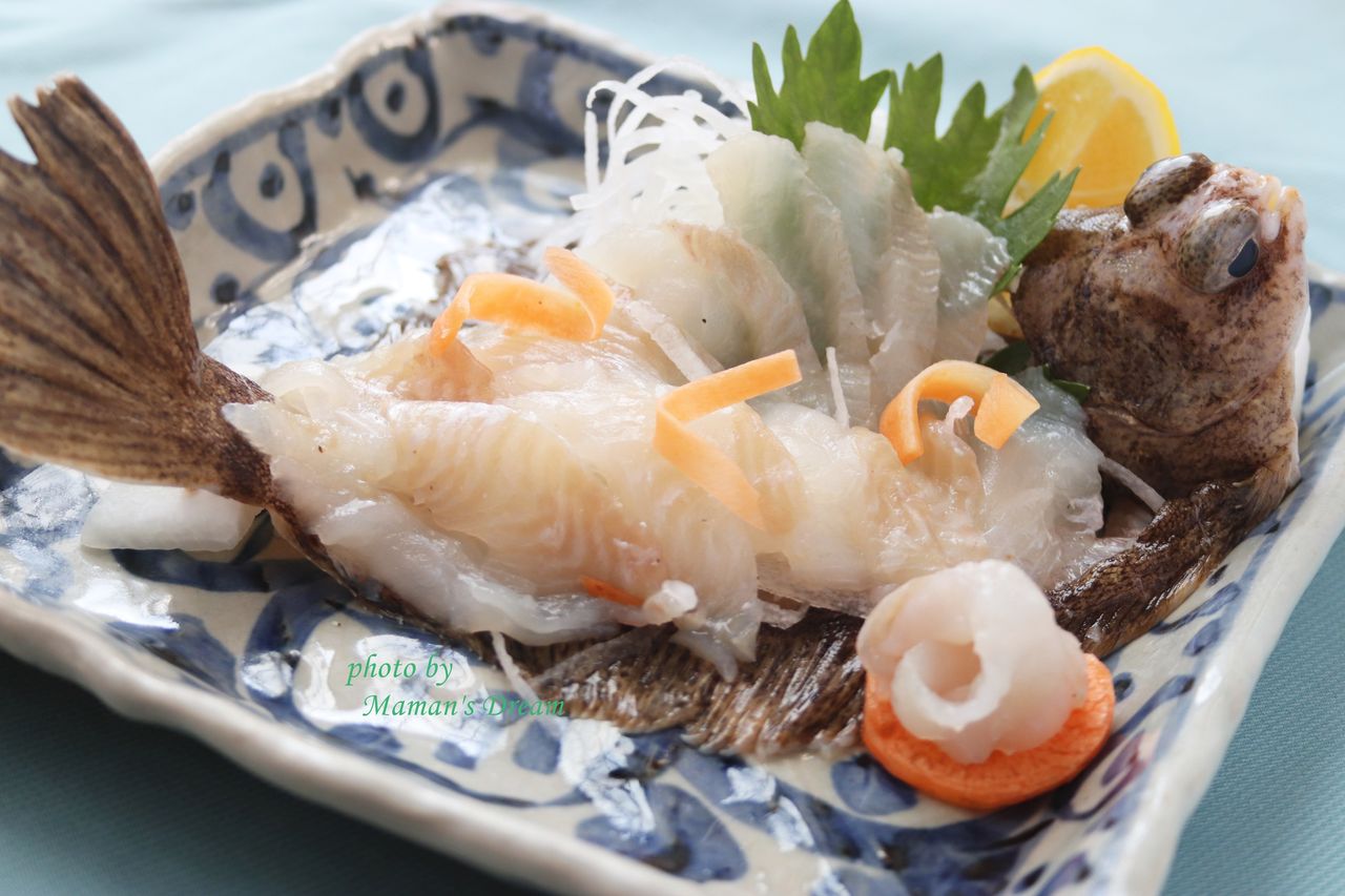 明石浦漁協から仕入れたメイタカレイ 野菜と魚のおもてなしサロン Maman S Dream 神戸 明石