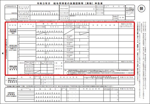 給与所得者の扶養控除等 異動 申告書の書き方 令和3年 ２ 年末調整の書き方