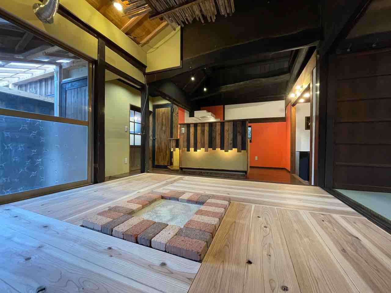 古民家再生 囲炉裏 自力建設 ガレージ 港の家 古民家再生 イマココ