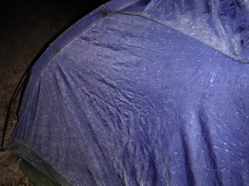 テントが霜で・・・