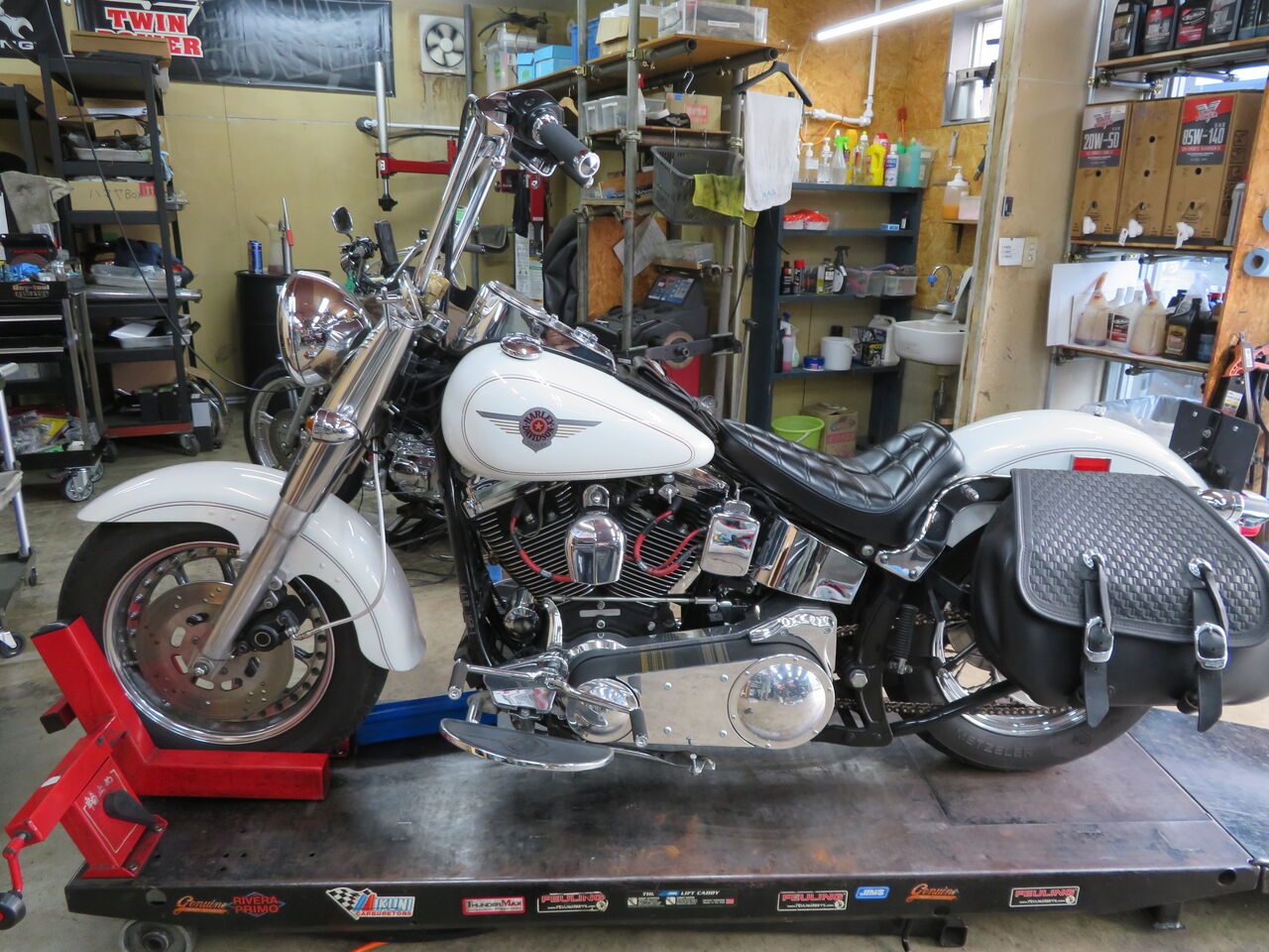 ハーレー EASYRIDERS タックロールシート99年evo flstf装着 ハーレー EASYRIDERS タックロールシート99年evo flstf装着