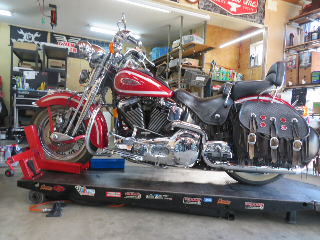 1999年式FLSTSの前後タイヤ交換 : HarleyDavidsonパーツ