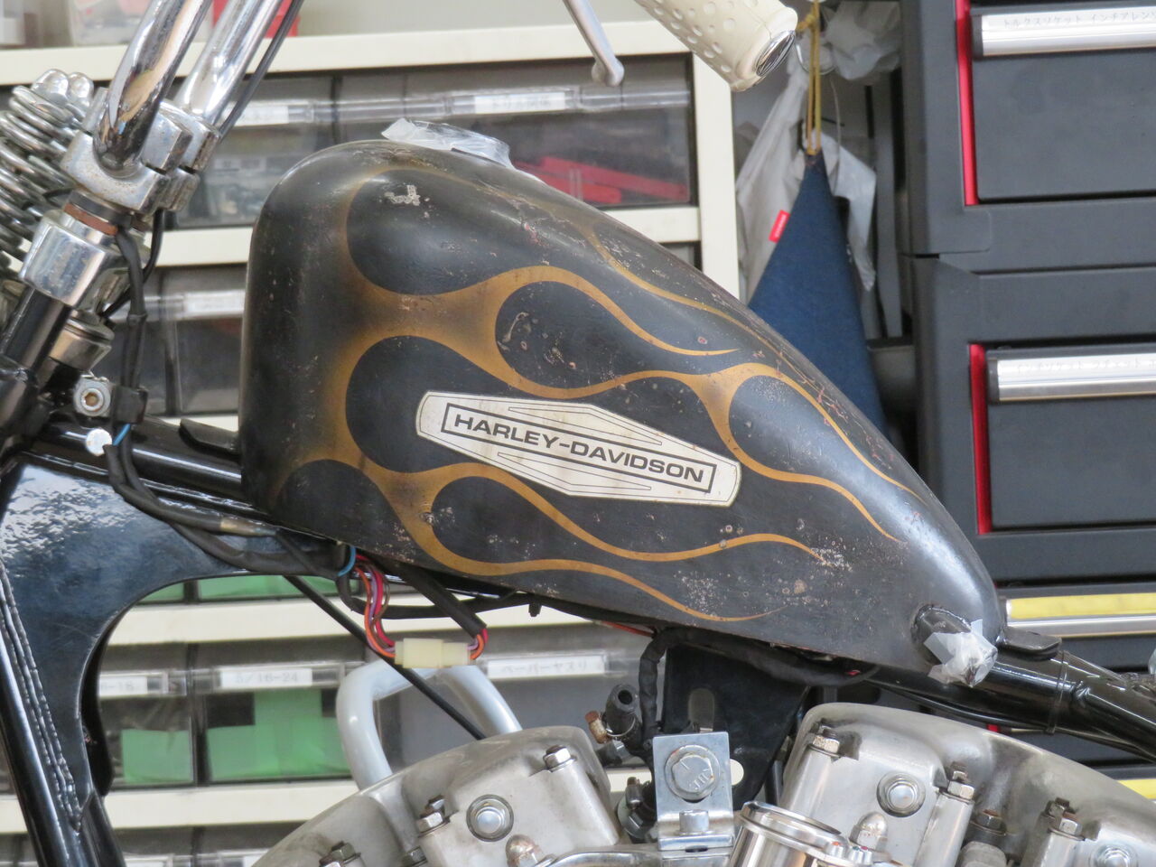 🌟ショベルカスタム🌟1977式FX1200 タンク交換・フェンダー塗装
