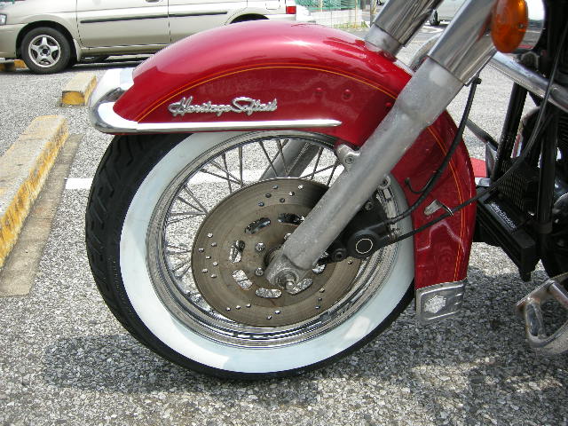 1995年式FLSTC メッキホイール＆ホワイトウォールタイヤ交換 ￥91,100