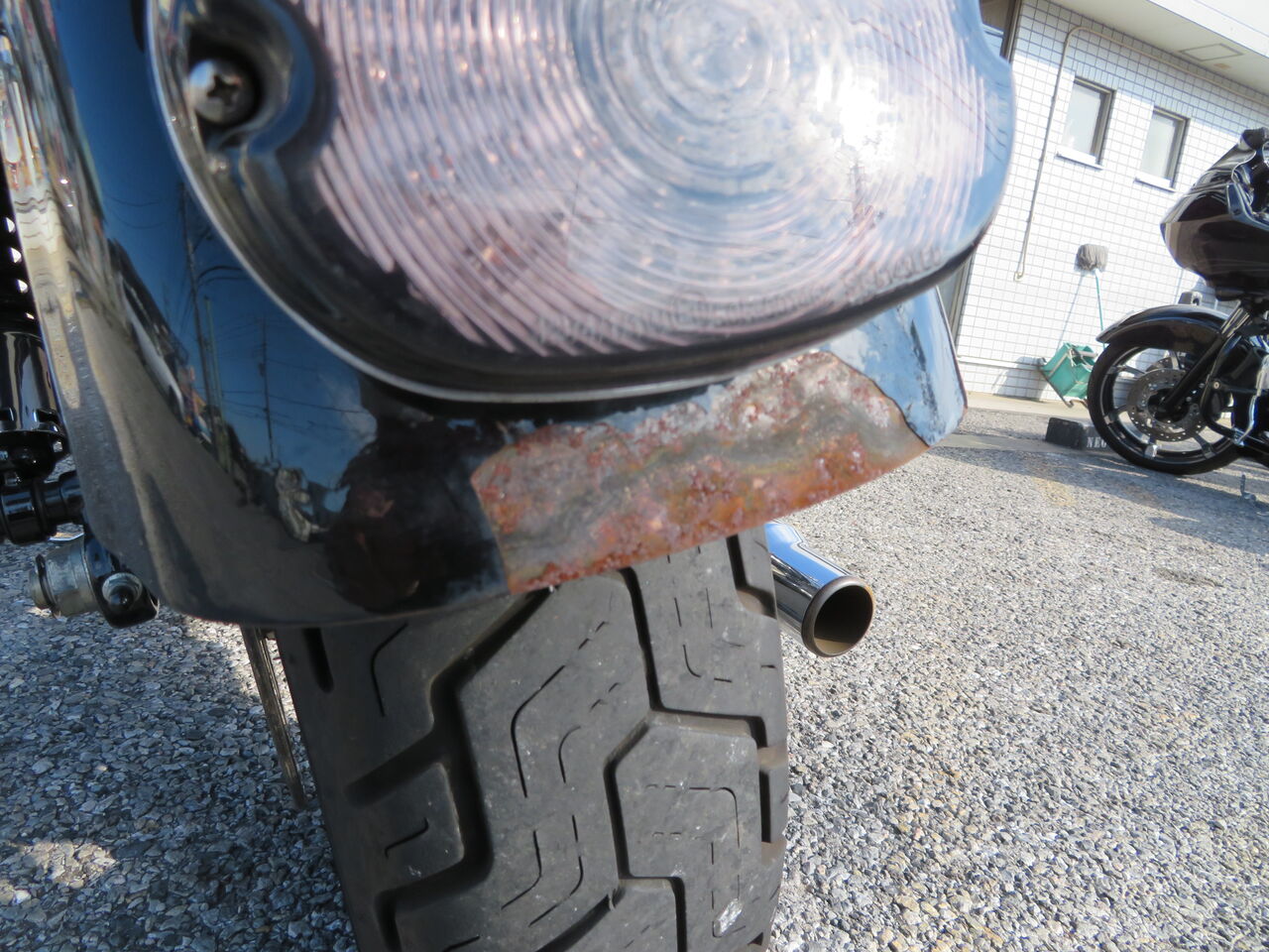 スポーツスター　リアフェンダー　カット加工　テールランプ付き　オレンジ スポーツスター リアフェンダーカット | JET-JAM