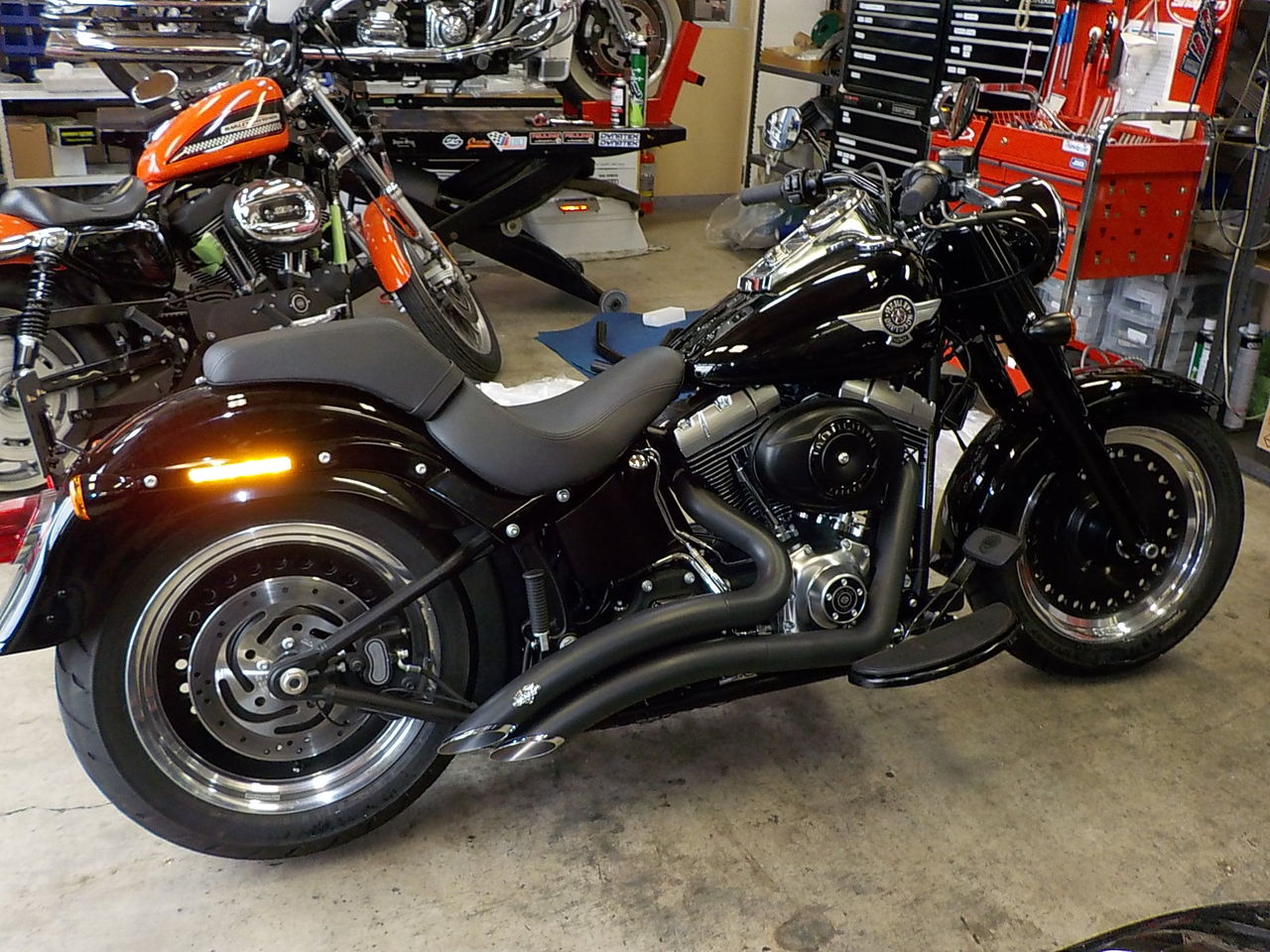 2013年式FLSTFB ハンドル一式交換・T-MAX取付けetc : HarleyDavidson 