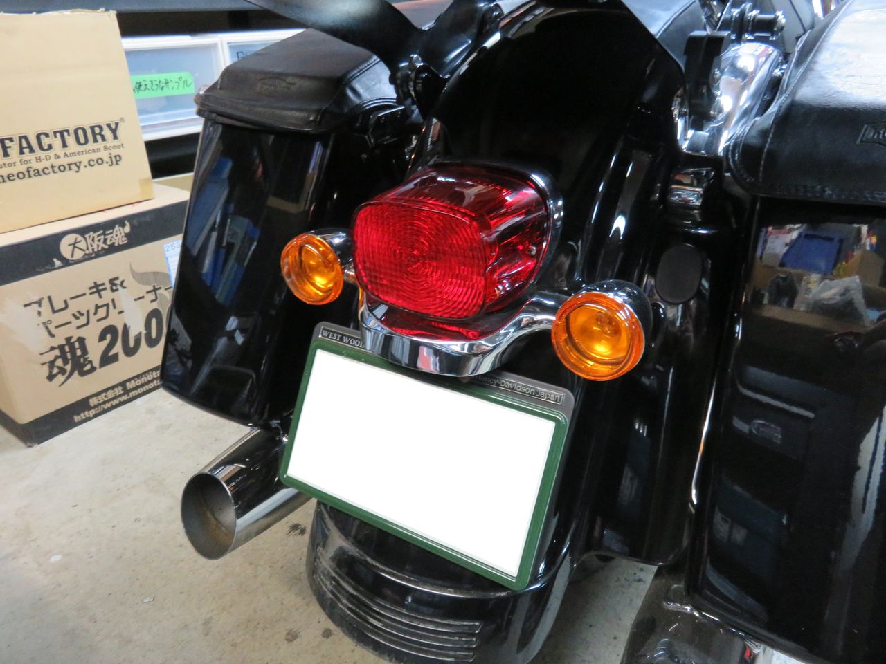 2009年式FLHX ハンドルと前後ウインカー交換