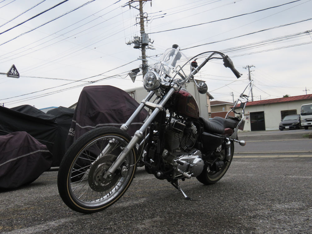 2013年式XL1200V セブンティーツーのロングフォーク化 2013年式XL1200V セブンティーツーのロングフォーク化