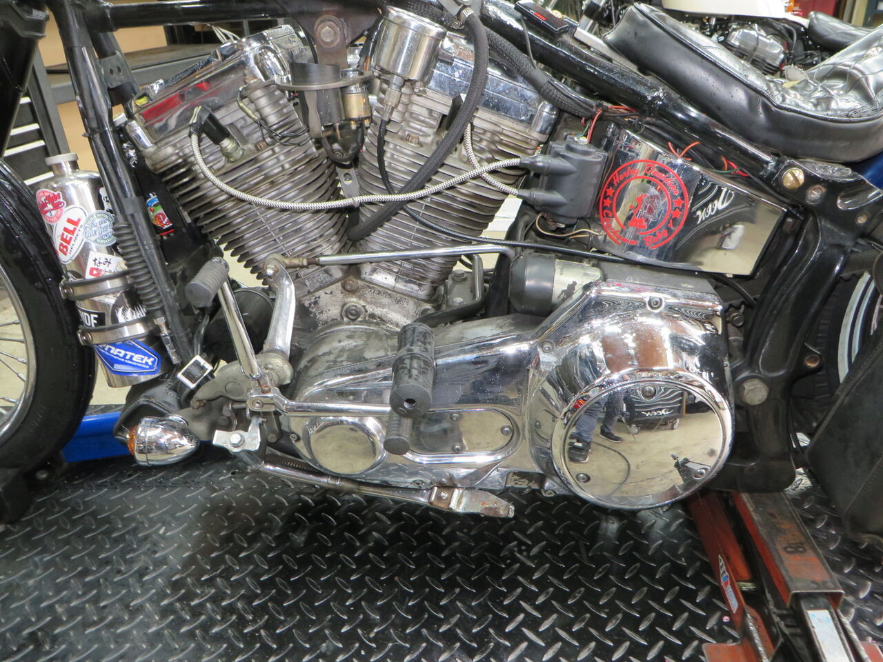 1988年式FLST エボソフでオープンベルトと4速クラッチ化