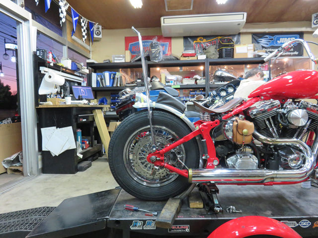 1994年式FXST フロントホイール21インチ化＆前後タイヤ交換からの