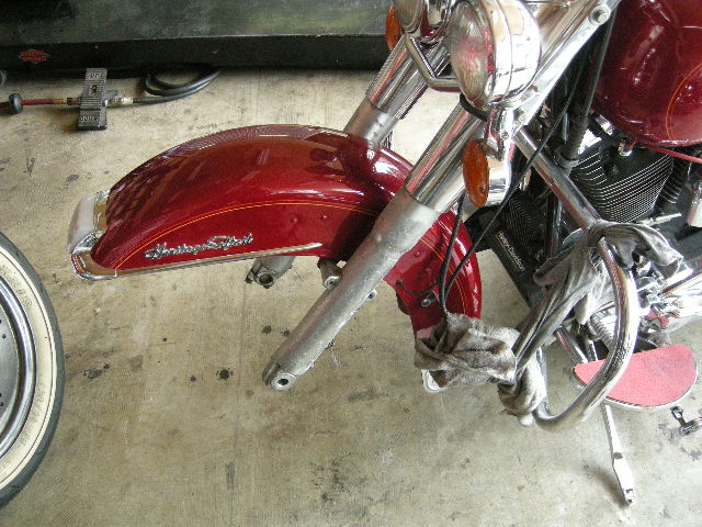 1995年式FLSTC メッキホイール＆ホワイトウォールタイヤ交換 ￥91,100