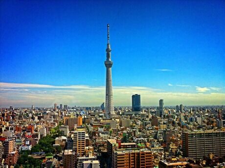 東京の街並みとスカイツリー