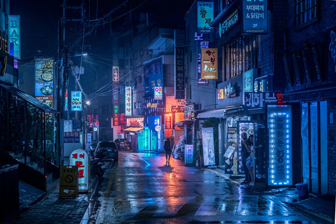 アジア、香港の夜景 (3)