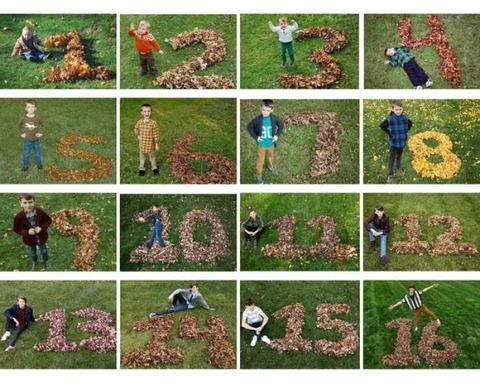 毎年落ち葉で誕生日の記念撮影してみたｗ！！