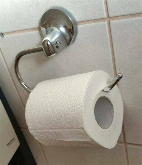 刺す所をちょっと間違ったトイレットペーパー…