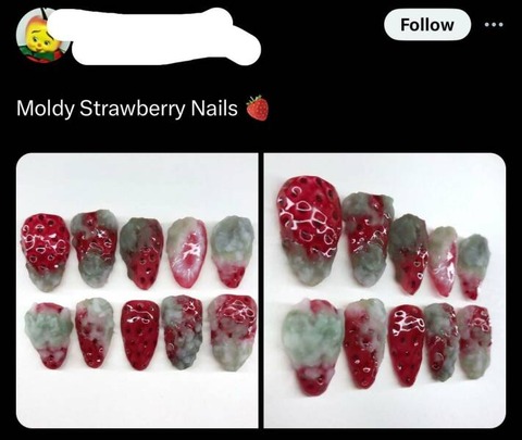 カビが生えたイチゴのネイルｗ！！