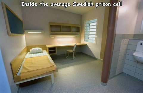 スウェーデンの平均的な刑務所の部屋