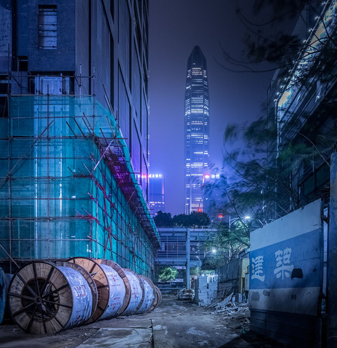 アジア、香港の夜景 (1)