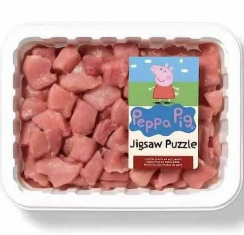 さりげない悪趣味ｗ豚肉でパズル。