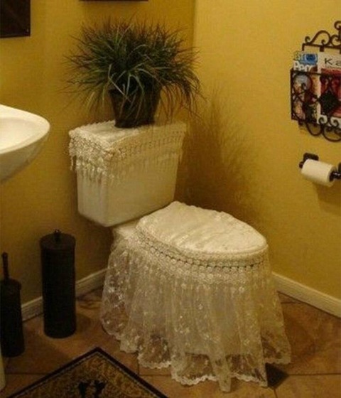 レースでキレに飾ったトイレが素敵！？