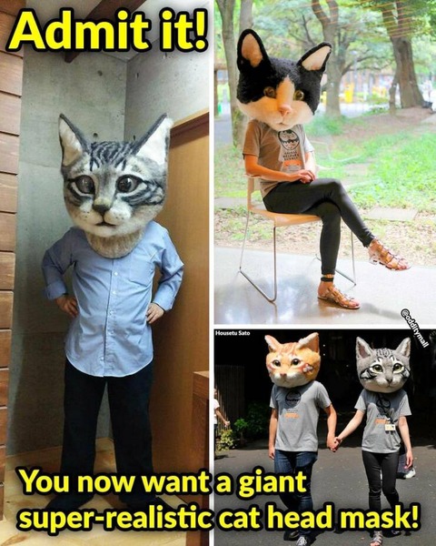 リアルな巨大ネコマスクｗ！！
