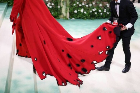 焼けてボロボロになったようなデザインのドレス